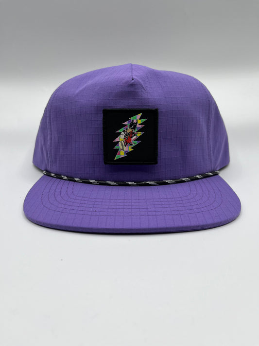 bolt / dire wolf patch nylon rope hat purple